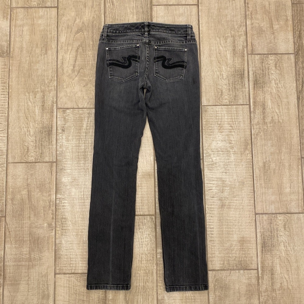 White House/Black Market Blanc Jeans Women 2R Black Denim Medium Wash Faded - Picture 2 of 11